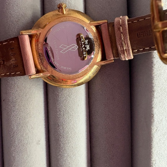 Pink COACH gem watch with leather strap - Picture 9 of 11